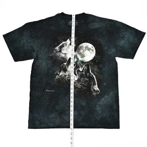 The Mountain Shirt Men's Medium Wolves Full Moon Tie Dye Graphic Tee USA Nature - Picture 3 of 8